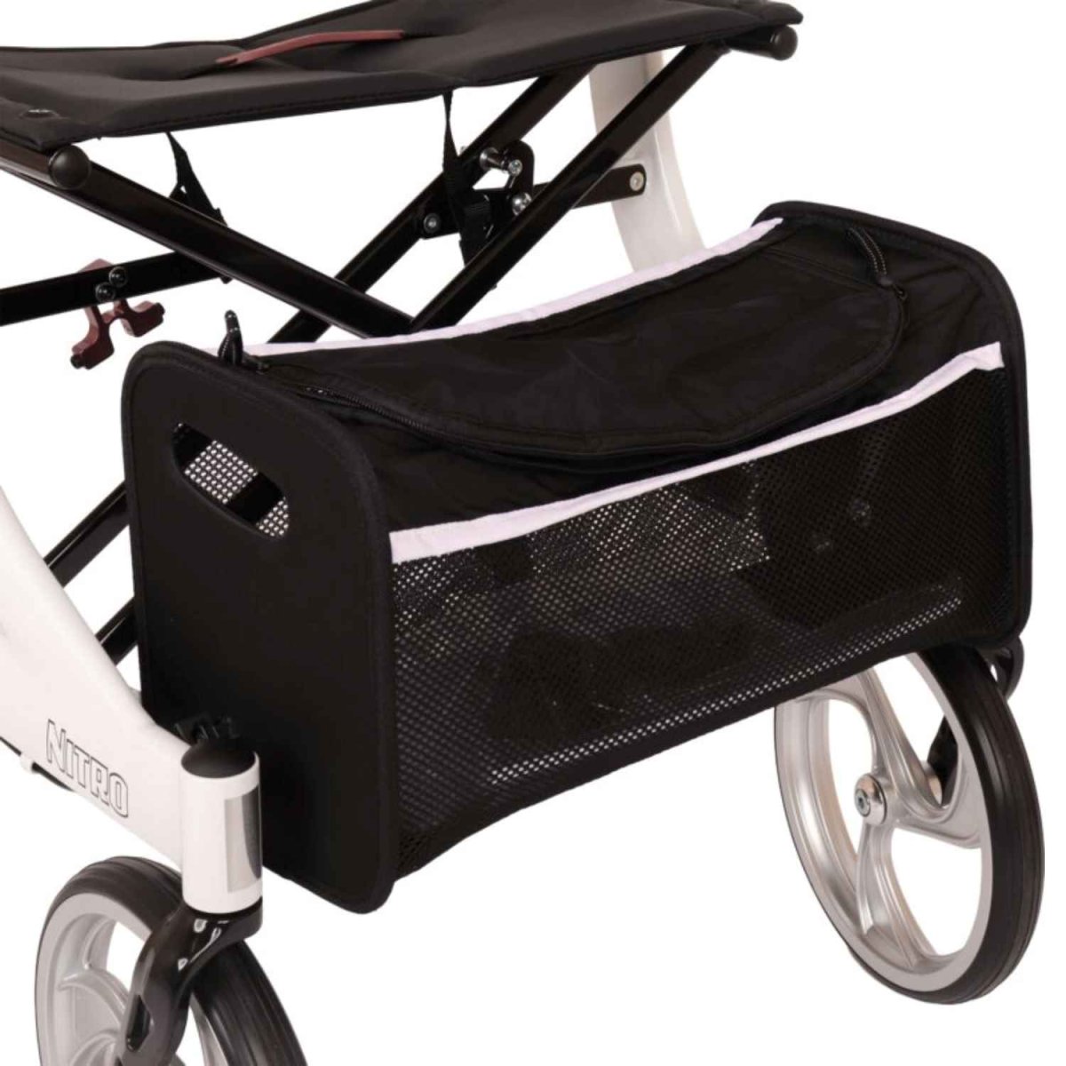 Drive Medical Premium Leichtgewicht-Rollator Nitro, gepolsterter Sitz - Gr. M, weiß – Bild 4