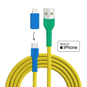 Gelb­brustara USB A - USB C + Lightning (iPhone)