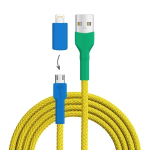 Gelb­brustara USB A - Micro USB + Lightning (iPhone)
