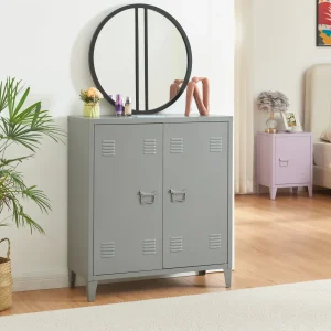 Metallschrank Oripää - 90x80x33cm - Dunkelgrau