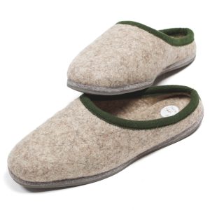 Pantoffel Wollfilz grau
