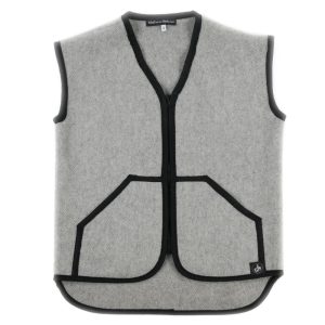 Webweste mit V-Ausschnitt Alpaka/Schurwolle schwarz -Sonderangebot