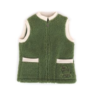 Kinderweste mit Strickbündchen grün
