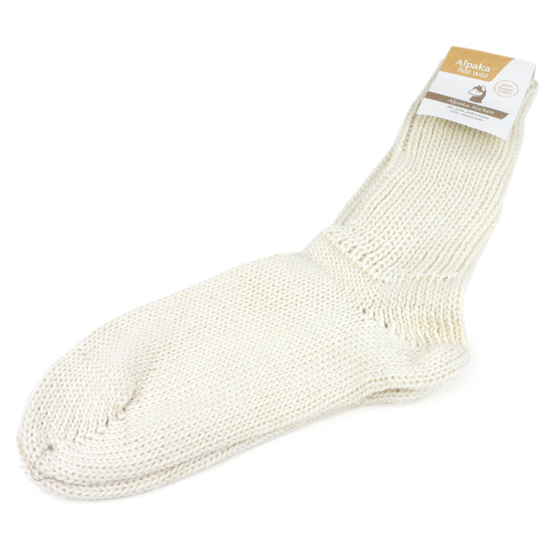 Socke dick wollweiß – 100% Alpaka – Bild 2