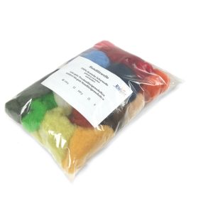 Handfilzwolle, gefärbt, 16 Farben