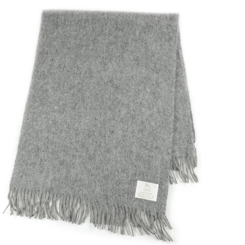 Wohndecke Wollstoff mit Fransen grau