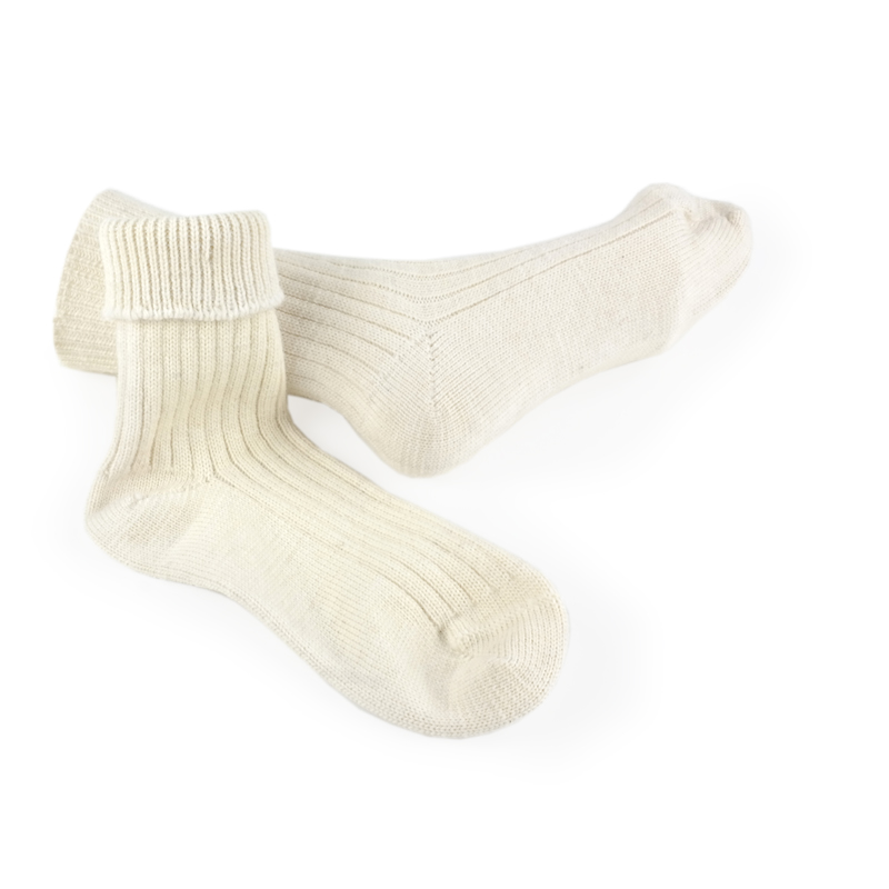 Socke Schafwolle mittel ohne Gummi – Bild 2