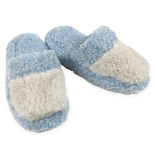 Pantoffel Woolies Wollflor hellblau