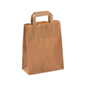 Papiertragetasche 18+8x22cm braun – beidseitig bedruckt