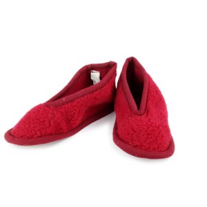 Puschen Wollflor rot/weinrot Gr. 45-47 – Auslaufmodell
