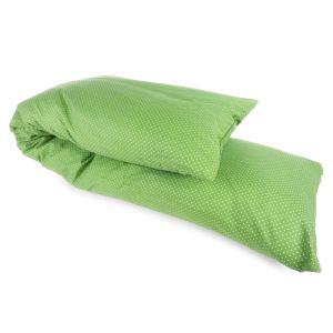Bezug Seitenschläferkissen/Stillkissen – grün gepunktet