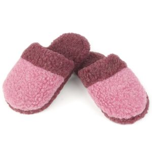 Pantoffel Woolies Wollflor bordeaux